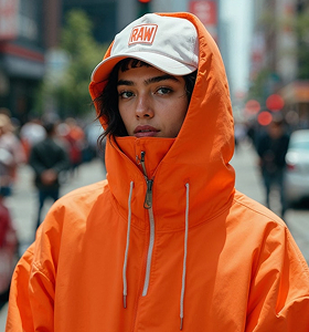 Person in Orange Hoodie